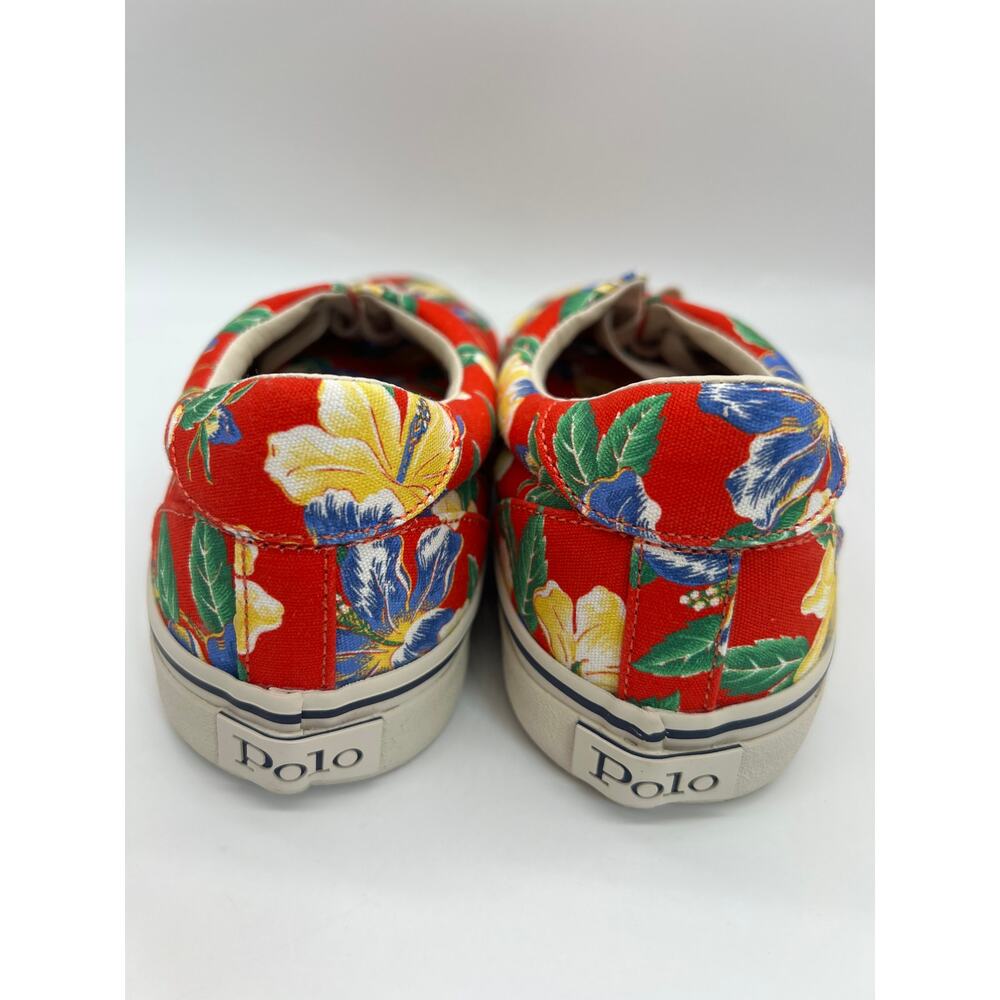 Polo Ralph Lauren Men's Thorton Canvas Shoes Floral Red Size 10D NEW - Picture 10 of 16